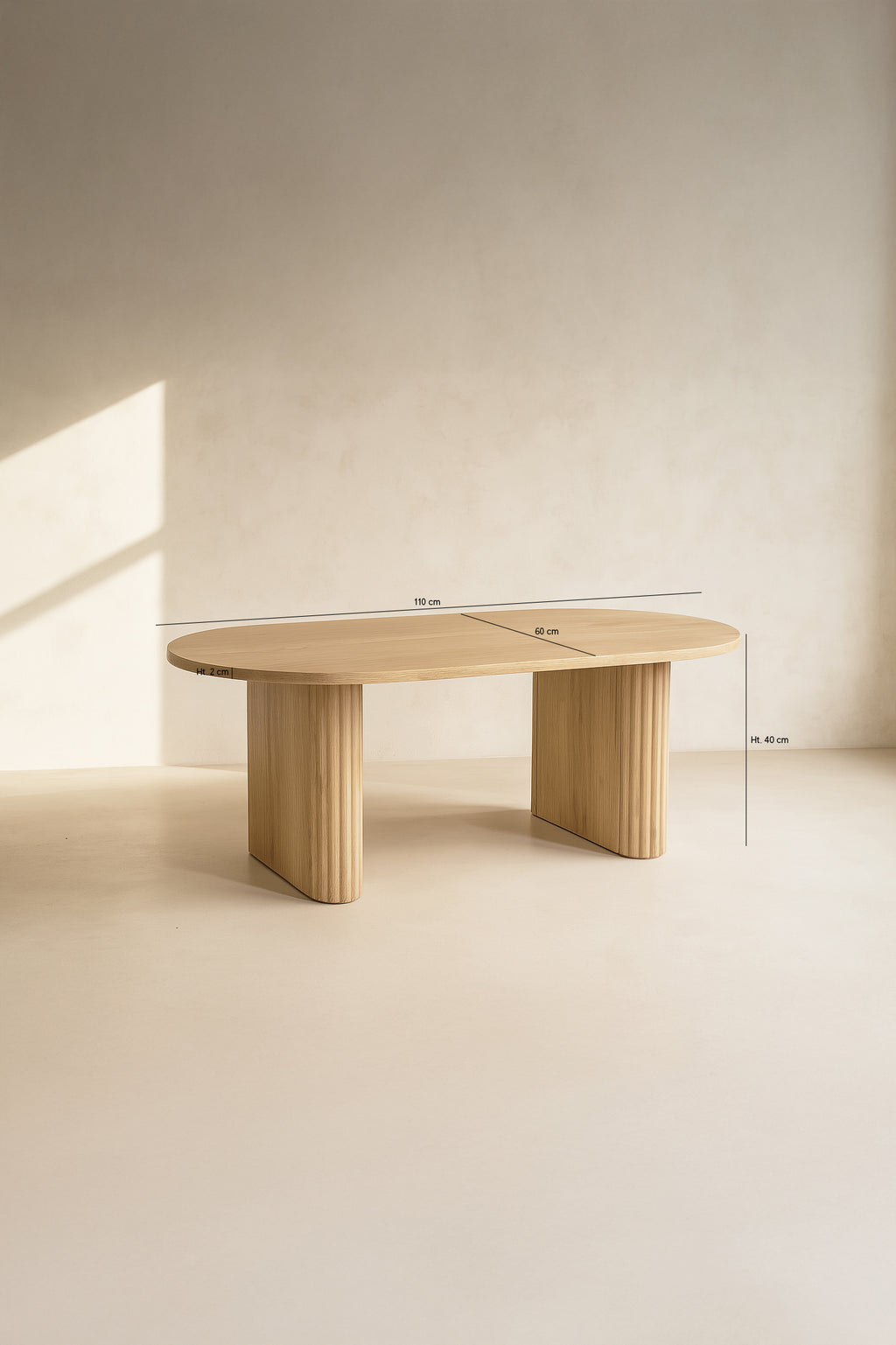 Table Basse Quito - Ovale En Bois D'Ingénierie Naturel