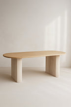 Quito - Table Ovale - Effet Bois - Naturel