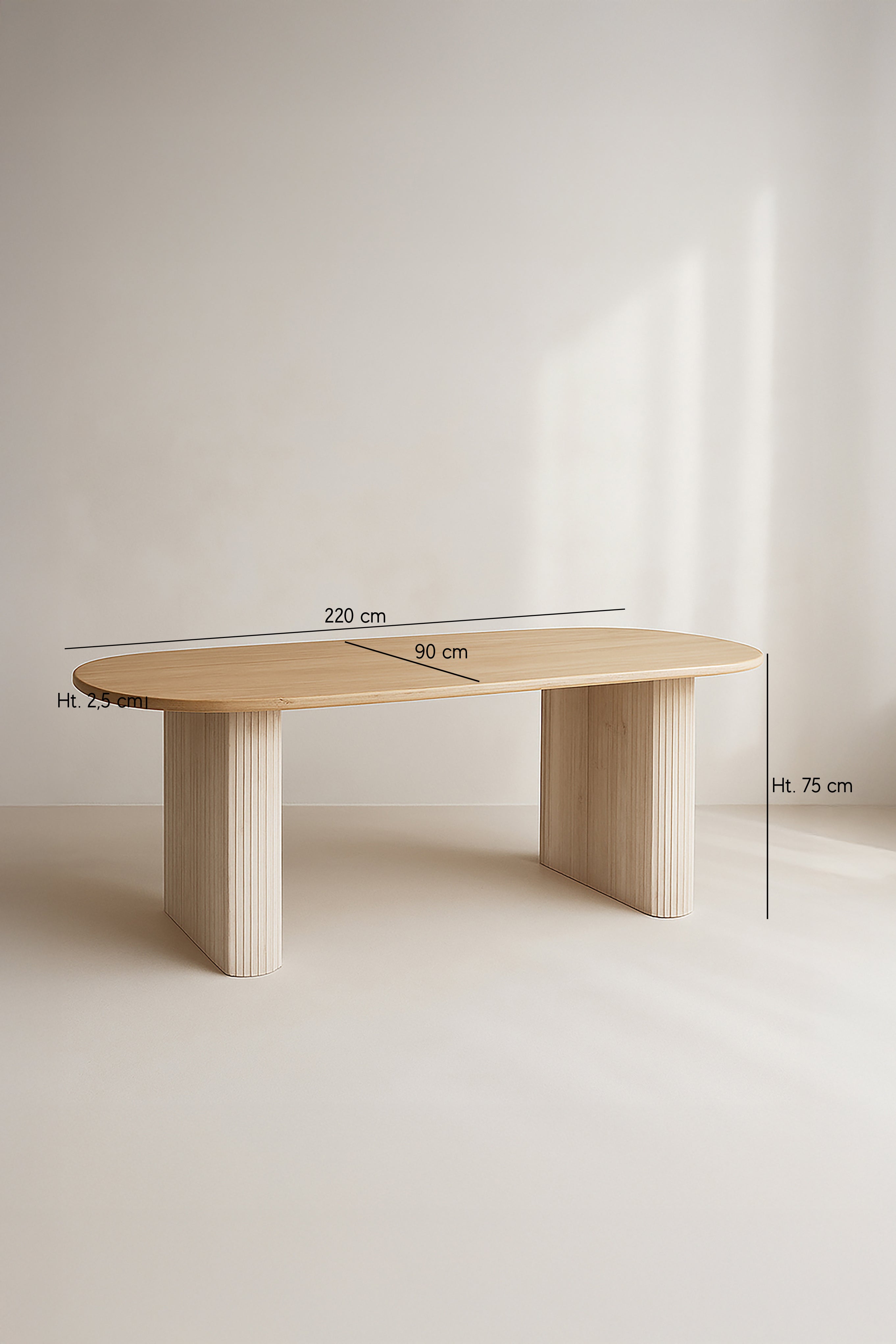 Quito - Table Ovale - Effet Bois - Naturel