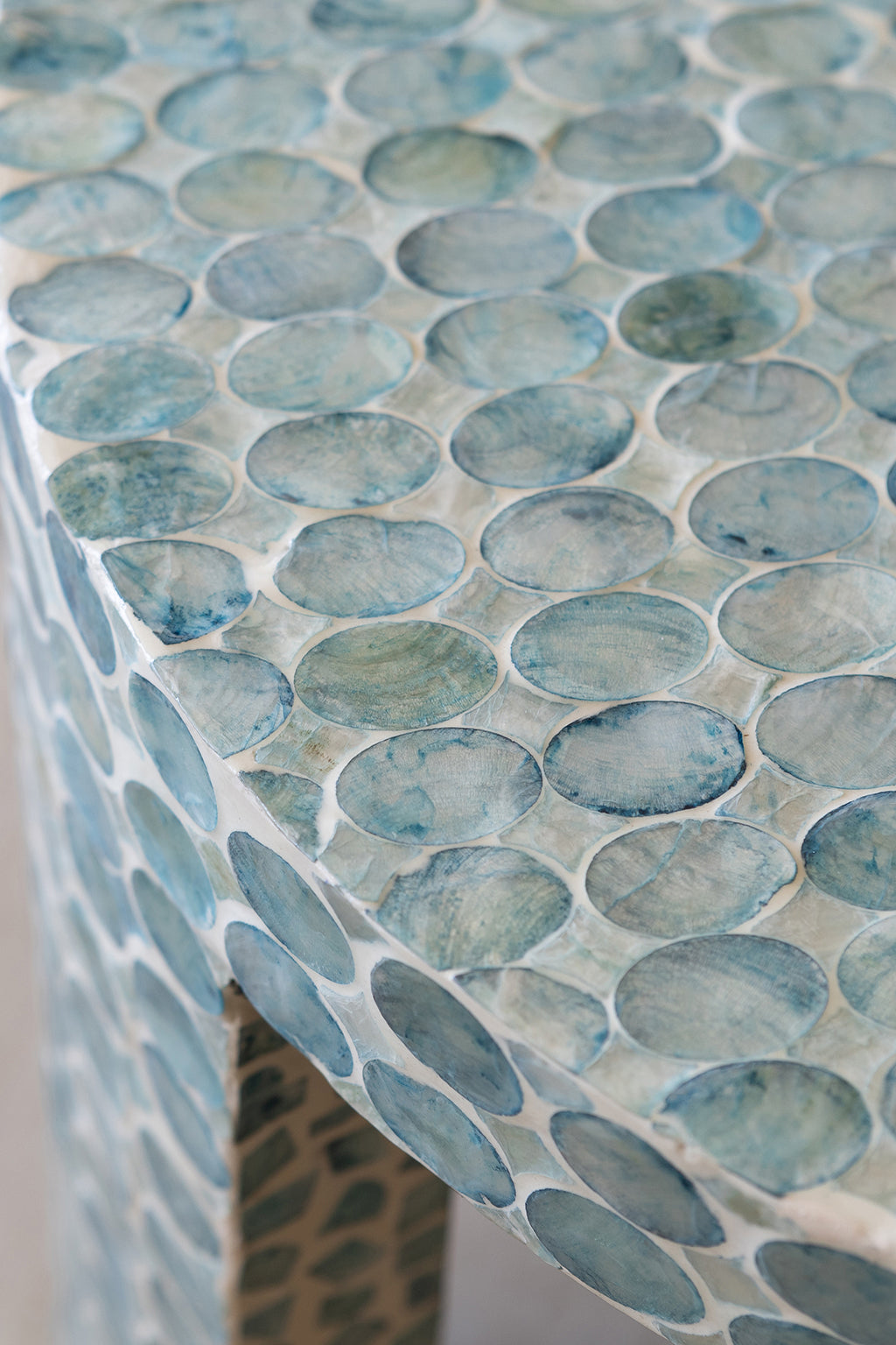 Solna - Meuble D Appoint - Coquilles De Capiz - Bleu