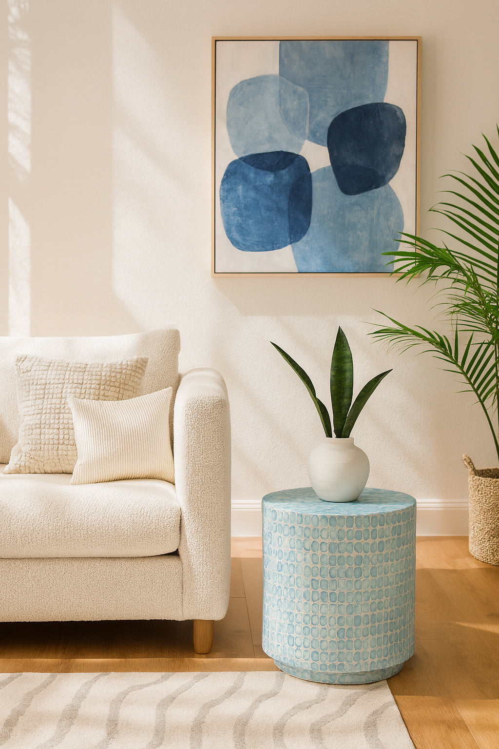 Mueble lateral Solna - Concha Capiz azul