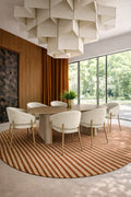 Quito - Ens Table 220Cm - Tissu Tweed/Effet Bois - Ecru/Naturel