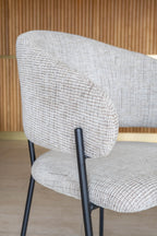 Quito - Ens Table 220Cm - Tissu Tweed/Effet Bois - Latte/Naturel
