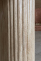 Quito - Ens Table 220Cm - Tissu Tweed/Effet Bois - Latte/Naturel