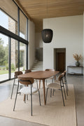 Conjunto Callao - Mesa Madera Nogal + 6 Sillas Teddy Crudo