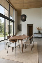 Conjunto Callao - Mesa Madera Nogal + 6 Sillas Teddy Crudo