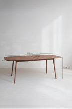 Conjunto Callao - Mesa Madera Nogal + 6 Sillas Teddy Marrón