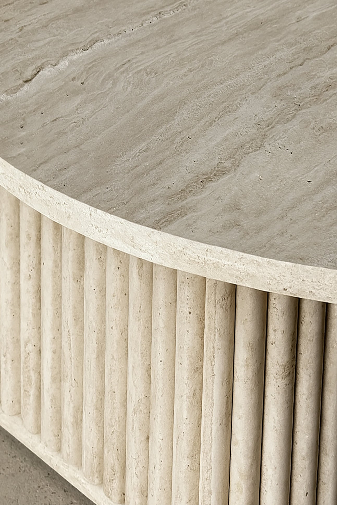 Susan Square Occasional Unit - Natural Travertine Effect