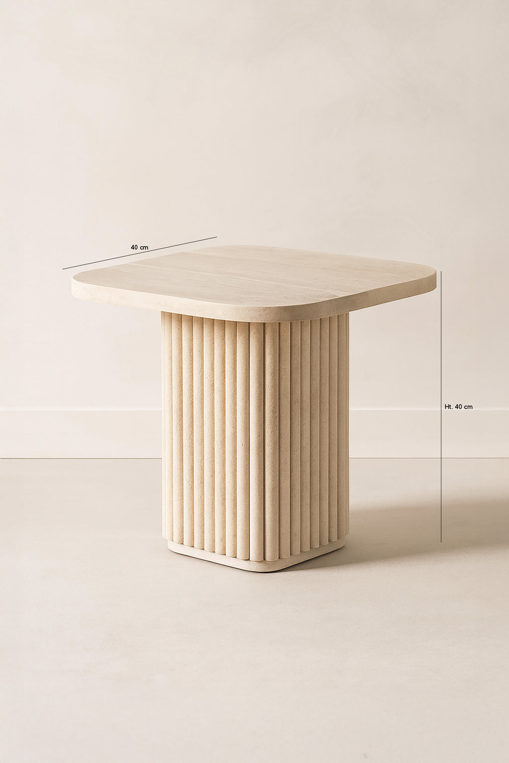 Susan Square Occasional Unit - Natural Travertine Effect