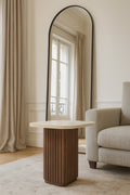 Mesa auxiliar cuadrada Esther - Efecto travertino natural