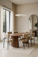 Selma Dining Table - Walnut Wood Effect Mdf