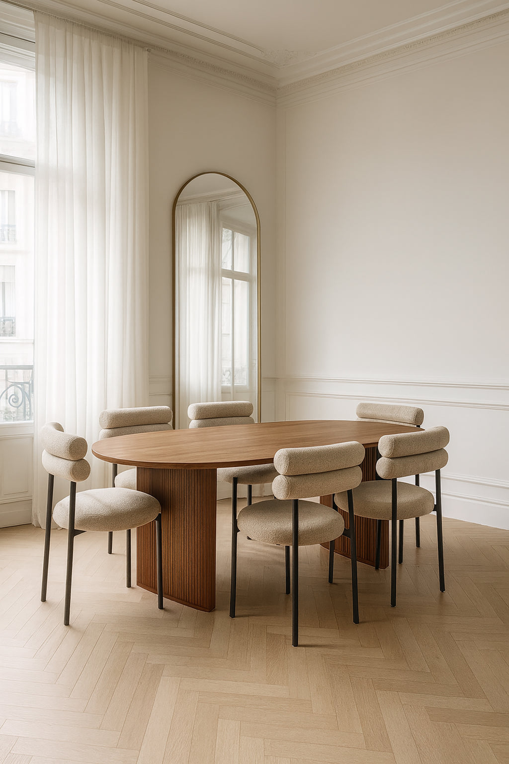 Selma Dining Table - Walnut Wood Effect Mdf