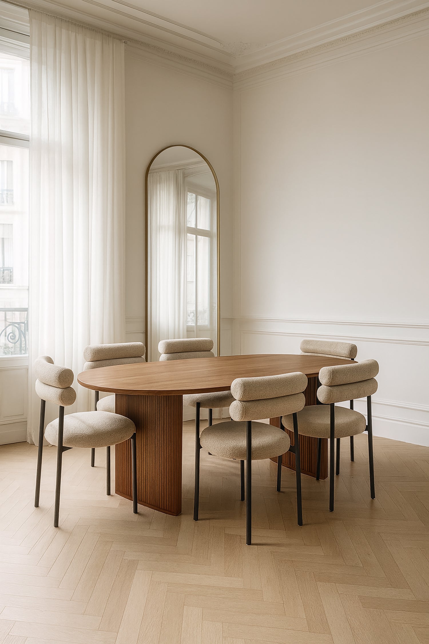 Selma Dining Table - Walnut Wood Effect Mdf