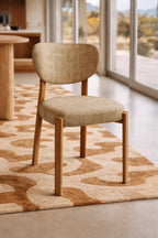 Suzie - Juego de Mesa 220Cm - Imitación Madera/Tela - Beige/Natural