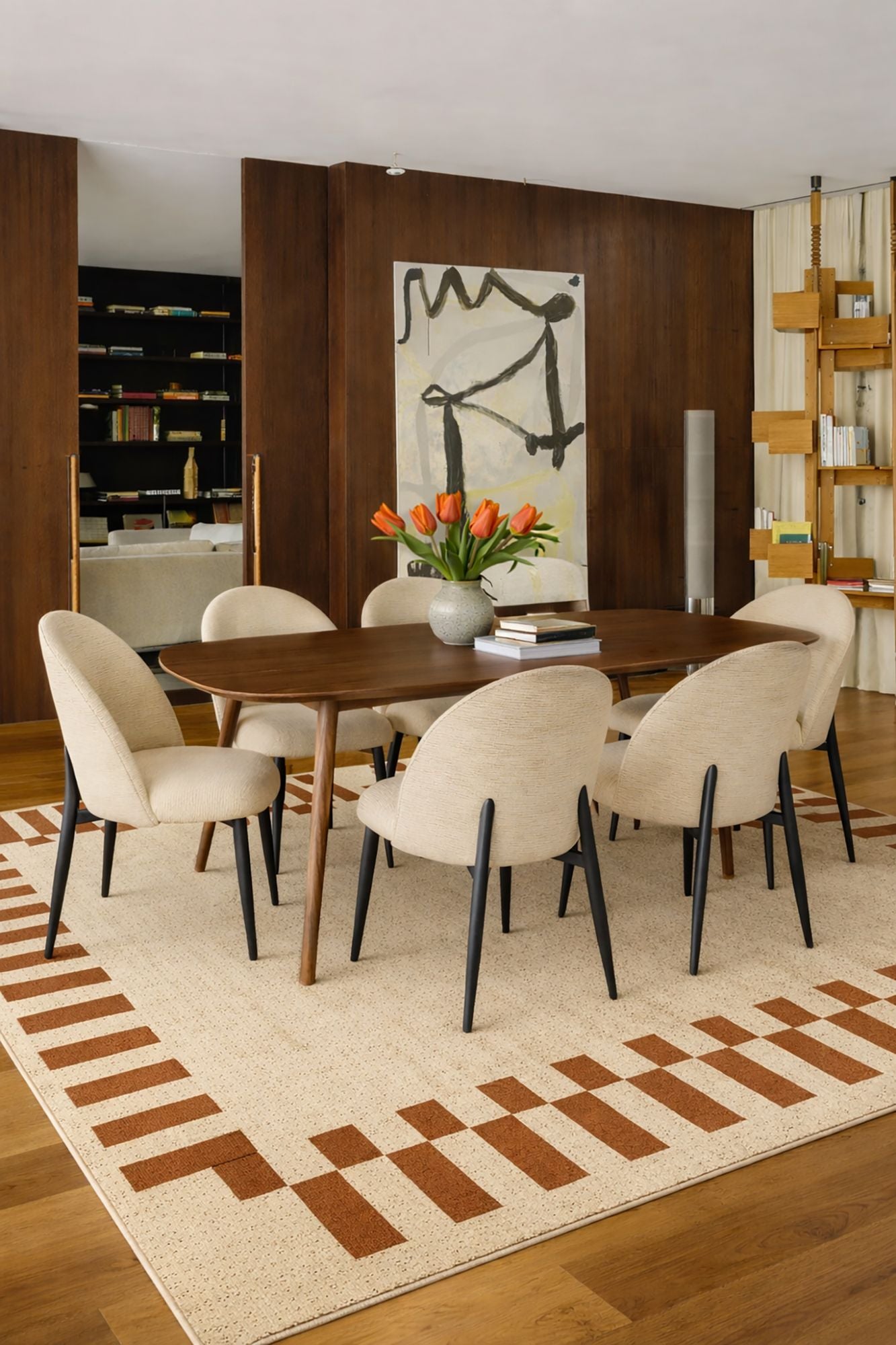 Leonie - Ensemble Table 200Cm - Tissu/Mdf - Ecru