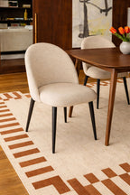 Leonie - Ensemble Table 200Cm - Tissu/Mdf - Ecru