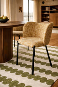Suzan - Oval Table Set - Walnut/Fabric/Wood Effect - Walnut