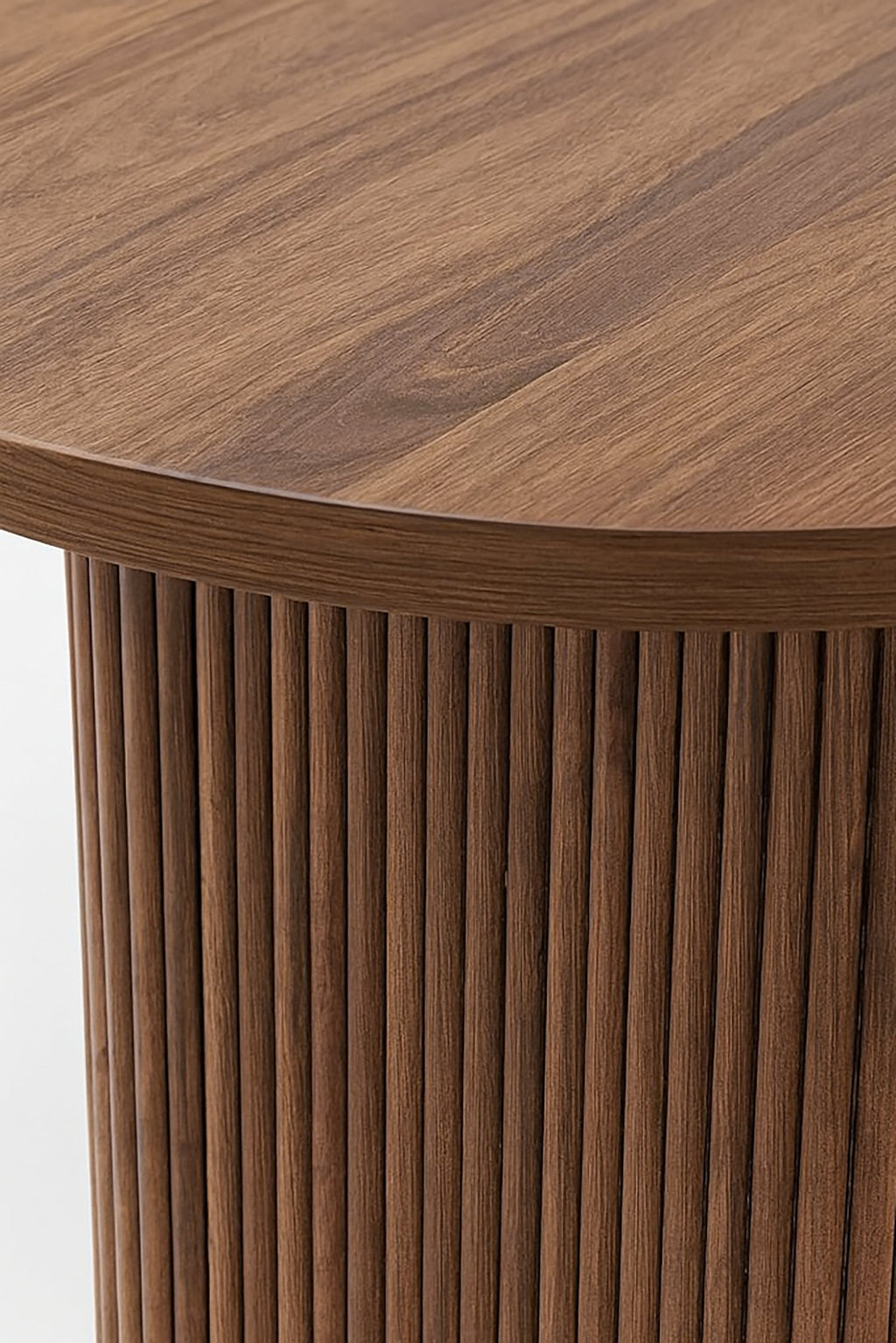 Suzan - Oval Table Set - Walnut/Fabric/Wood Effect - Walnut