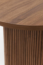 Suzan - Oval Table Set - Walnut/Fabric/Wood Effect - Walnut