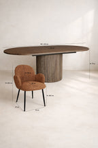 Ginette - Ensemble Table Extensibl - Tissu - Terracotta