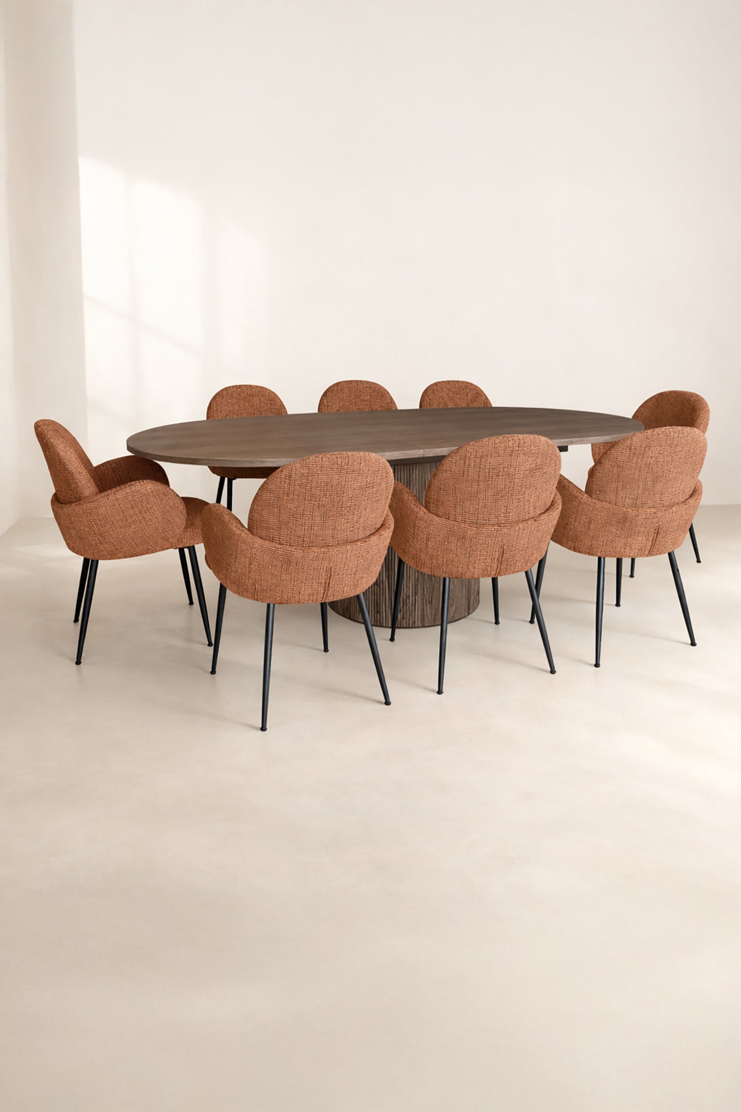 Ginette - Ensemble Table Extensibl - Tissu - Terracotta