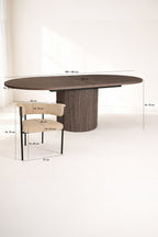 Colette - Ensemble Table Extensibl - Tissu/Mdf - Beige