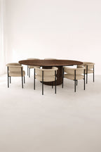 Colette - Ensemble Table Extensibl - Tissu/Mdf - Beige