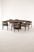 Colette - Ensemble Table Extensibl - Tissu/Mdf - Coffee