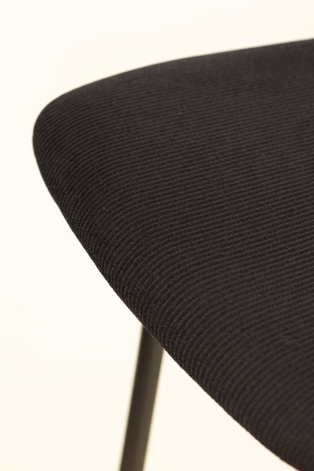 Nosara - Lot2 Chaise De Bar - Velours Cotelé/Rotin/Métal/Bois - Noir