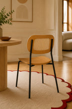 Nosara - Lot De 2 Chaise - Rotin/Métal/Bois - Noir/Naturel
