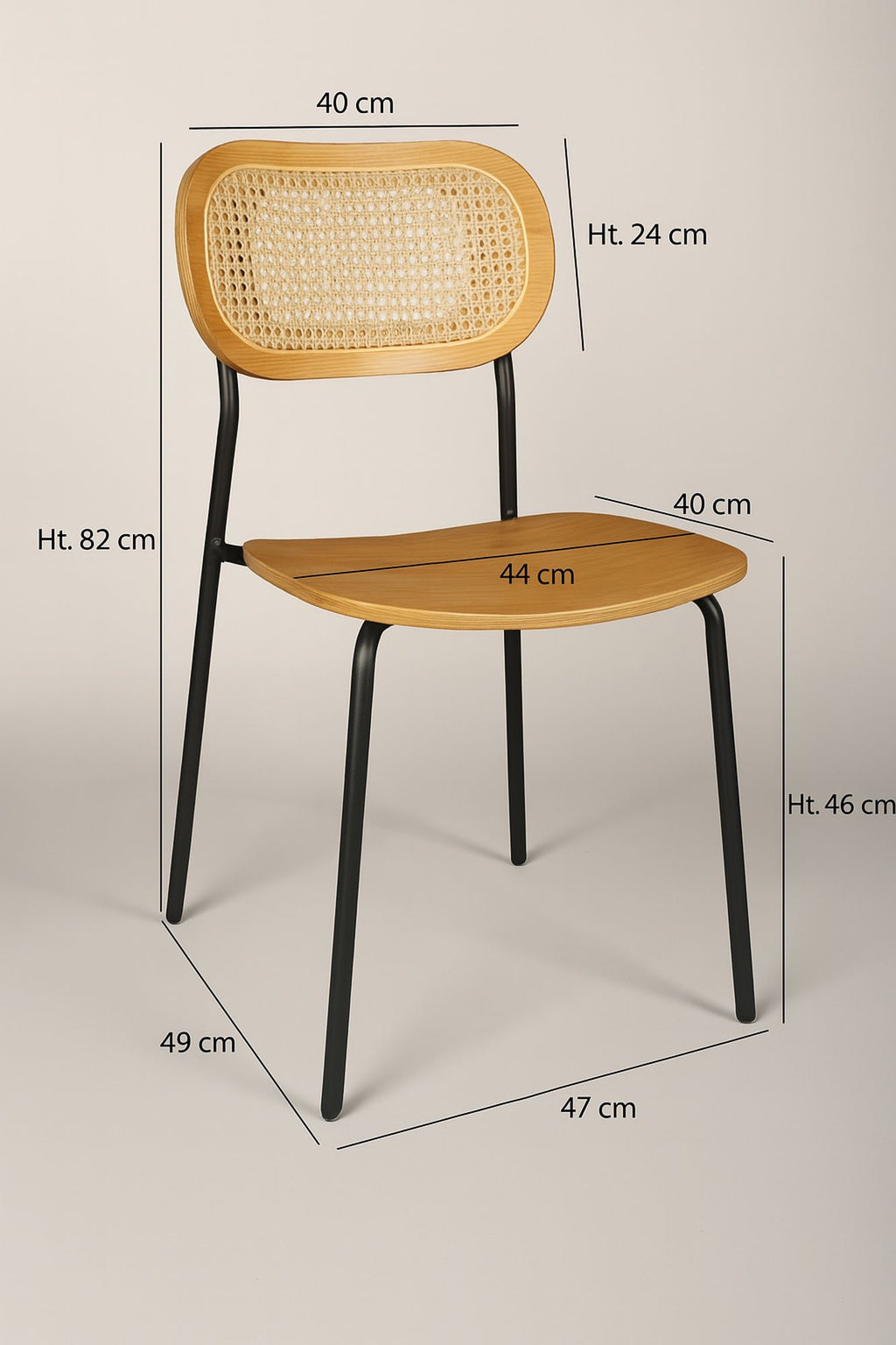 Juego De 2 Sillas Nosara - Ratán, Madera Y Metal