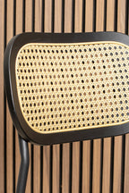 Juego de 2 Sillas Nosara - Ratán, Madera, Metal y Pana - Negro