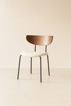 Juego de 2 sillas Riva - Madera, metal y pana - Beige