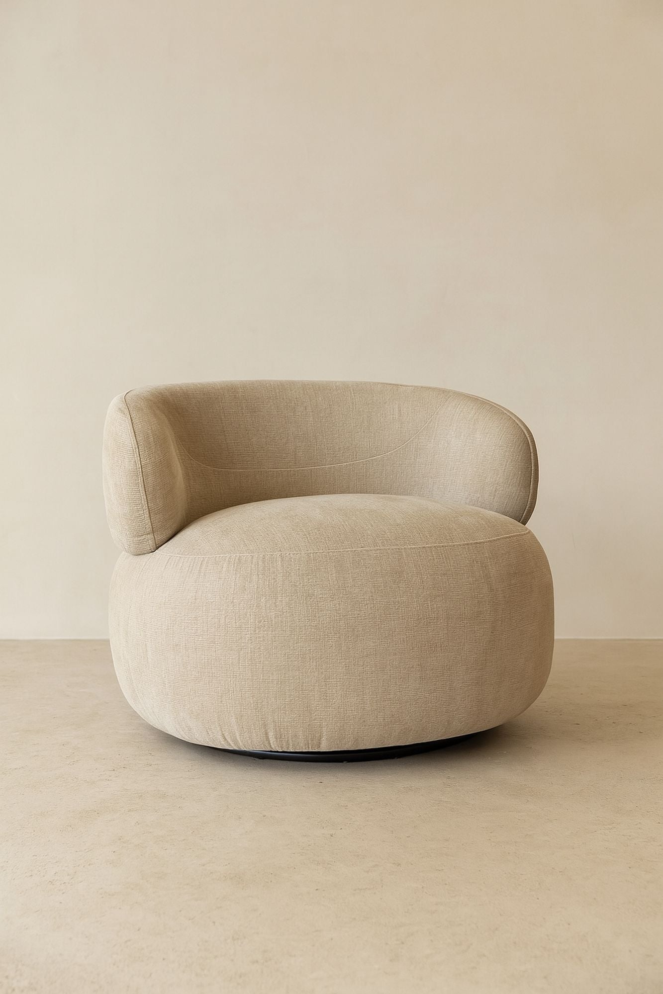 Sillón giratorio Glove de terciopelo texturizado - Beige