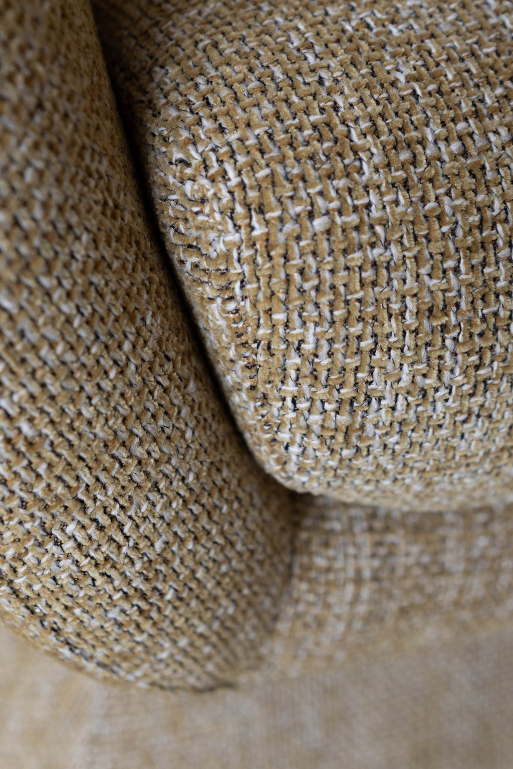 Sillón giratorio años 60 - Tela Tweed - Ocre amarillo