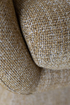 Sillón giratorio años 60 - Tela Tweed - Ocre amarillo