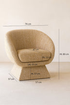 Sixties – Drehsessel aus Stoff – Tweed – Ockergelb