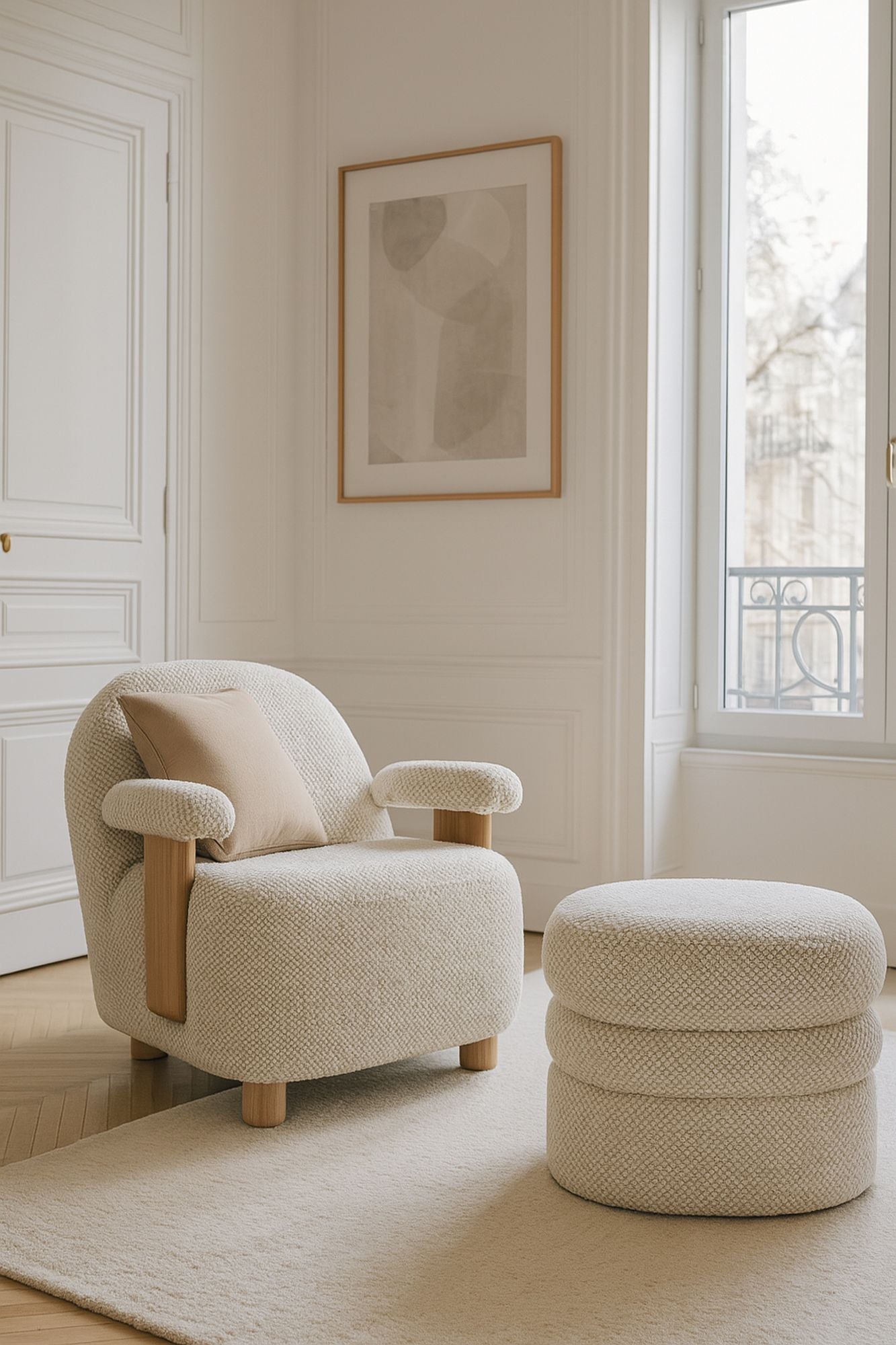 Ulysse Armchair - Bouclette - Ecru