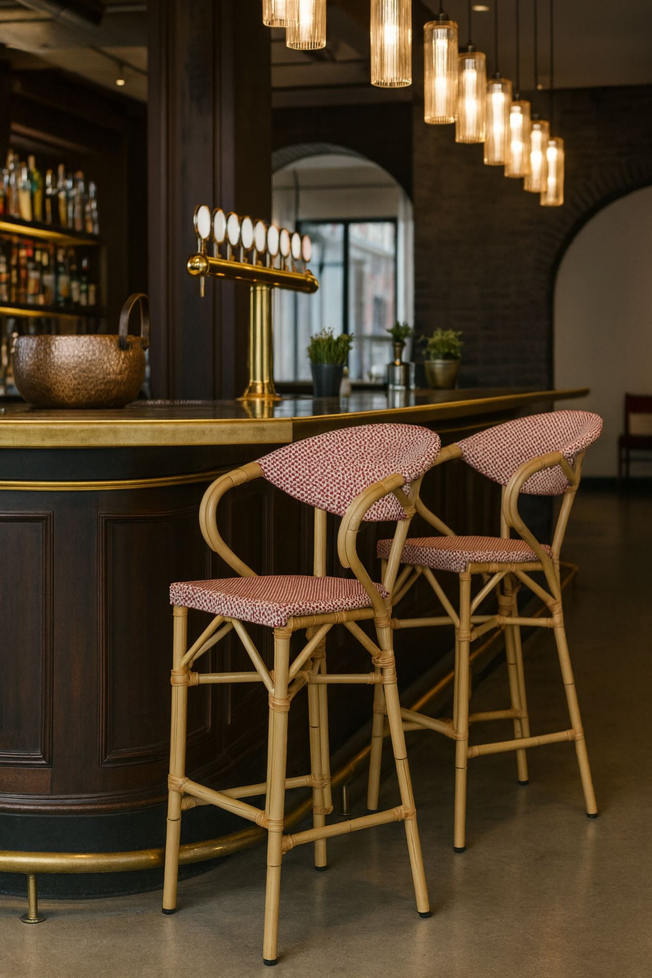 Set of 2 Textilene Bar Armchairs - Amalfi Red