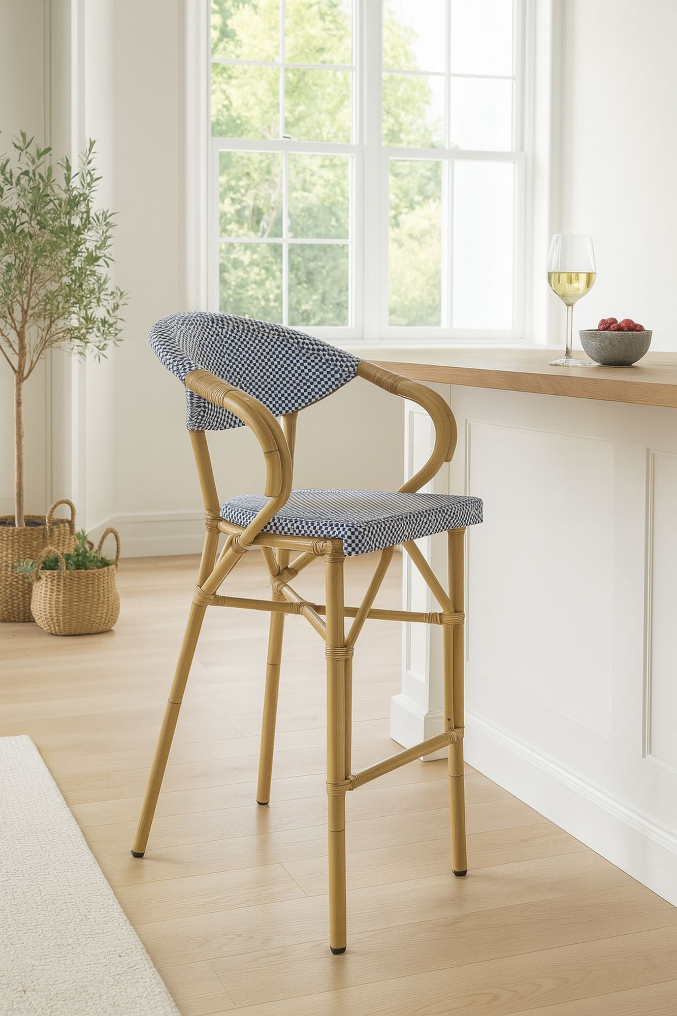 Set of 2 Textilene Bar Armchairs - Amalfi Blue