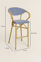 Set of 2 Textilene Bar Armchairs - Amalfi Blue