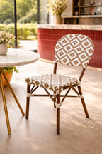 Scala - Lot 2 Chaises - Aluminium Effet Rotin - Noisette/Noyer