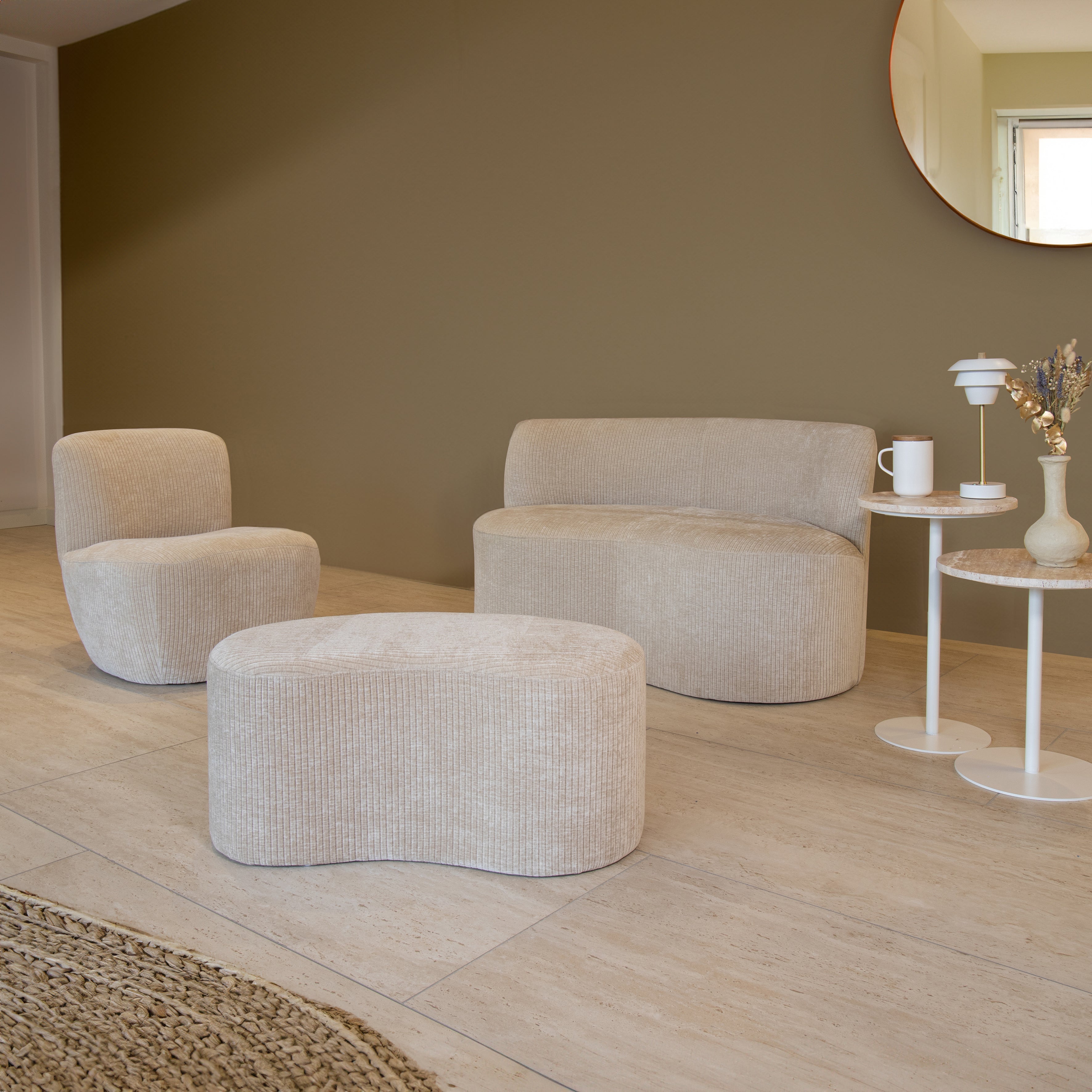 Como 2-Seater Sofa - Corduroy - Beige