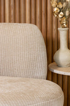 Come - Bench With Backrest - Velvet - Beige