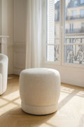 Malo Swivel Pouf - Bouclette Fabric - Ecru
