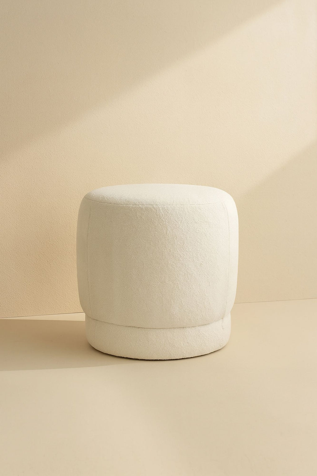 Malo Swivel Pouf - Bouclette Fabric - Ecru