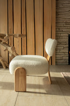 Hella - Sillón - Tejido Bouclé/Madera - Blanco