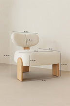 Hella - Sillón - Tejido Bouclé/Madera - Blanco