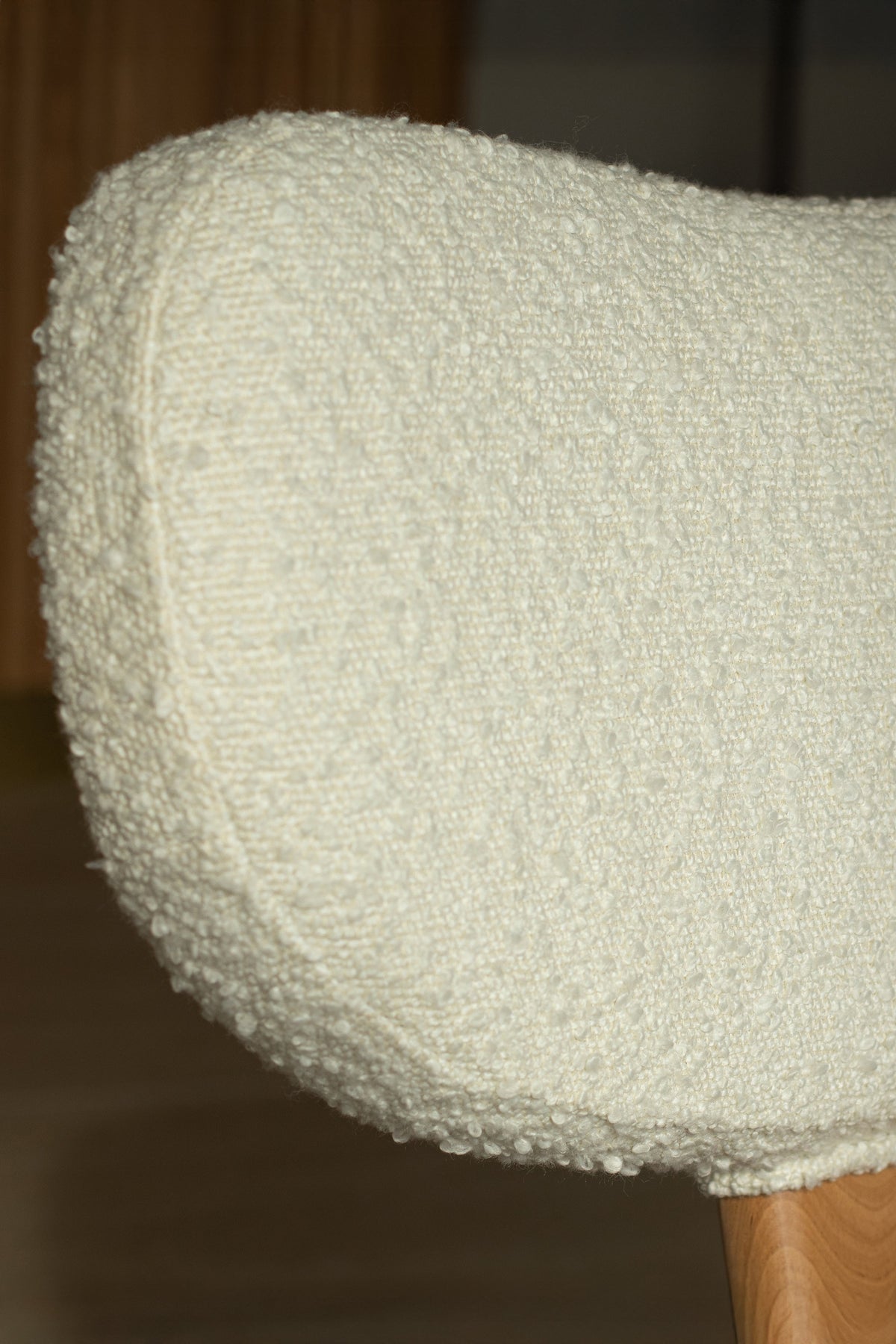 Hella - Sillón - Tejido Bouclé/Madera - Blanco