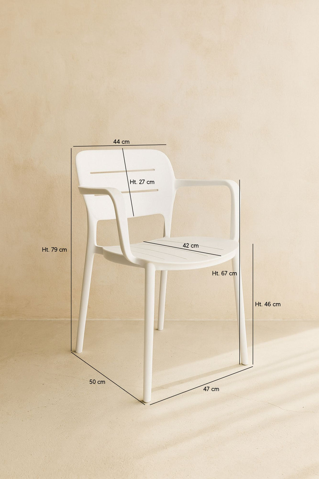 Sunset - Lot 4 Fauteuils De Table - Polypropylène - Blanc